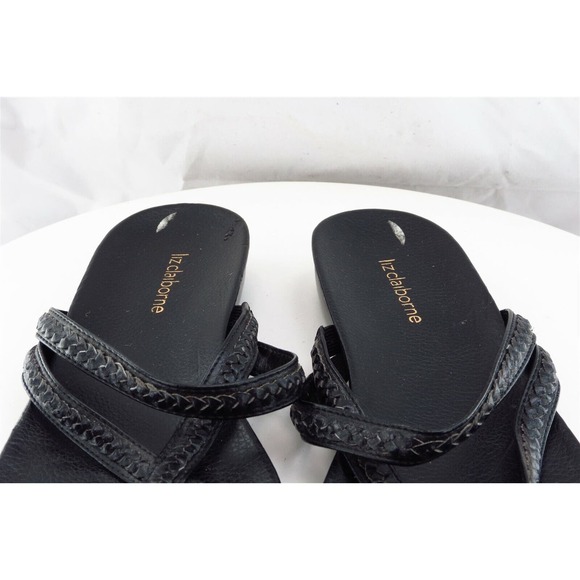 Liz Claiborne‎ Sz 9 M Black Flip Flop Synthetic Women Sandals - Picture 3 of 8